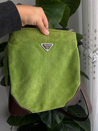 Bolso Prada Verde y Marrón de piel