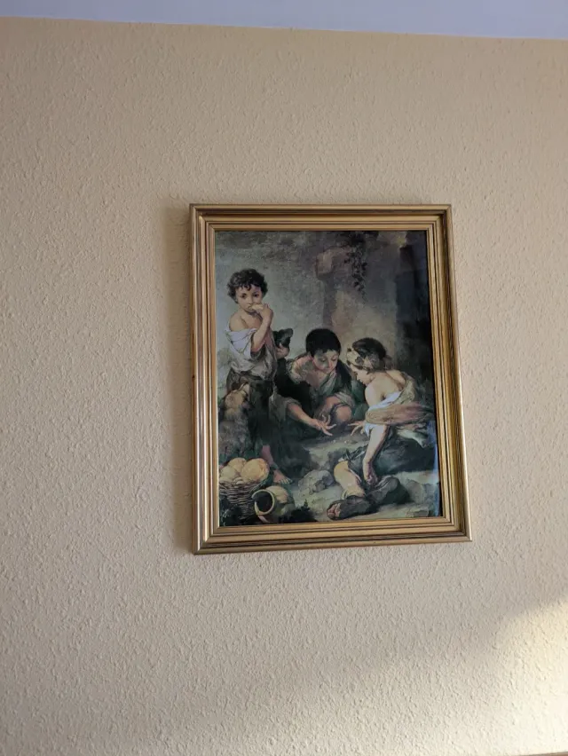 Cuadro clásico niños con cesta