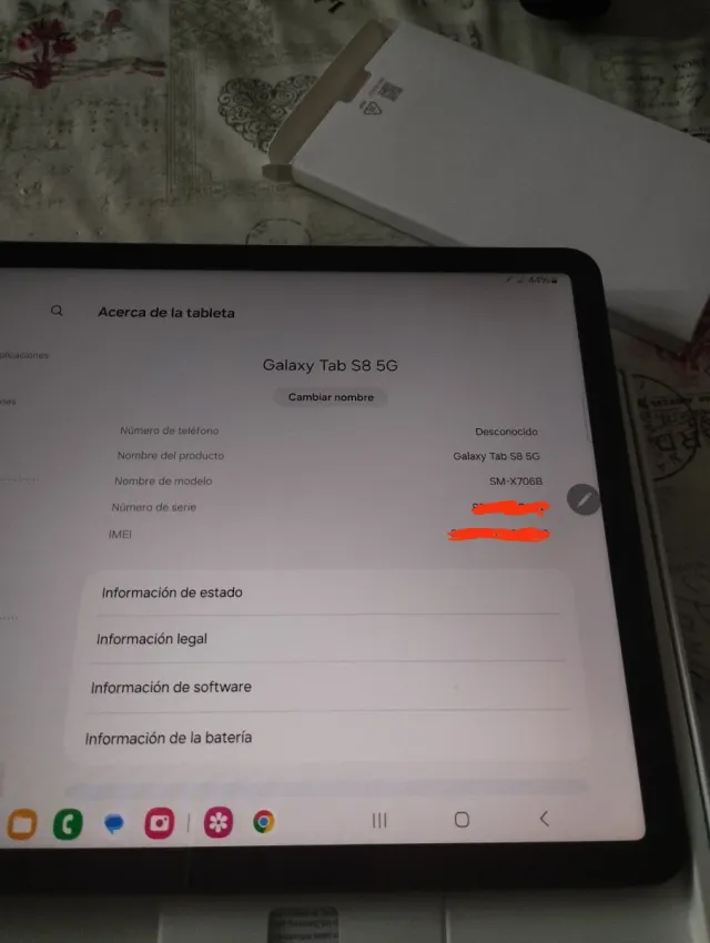 Samsung Galaxy Tab S8 5G 128GB Grafito