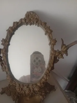 Espejo Tocador Antiguo Dorado