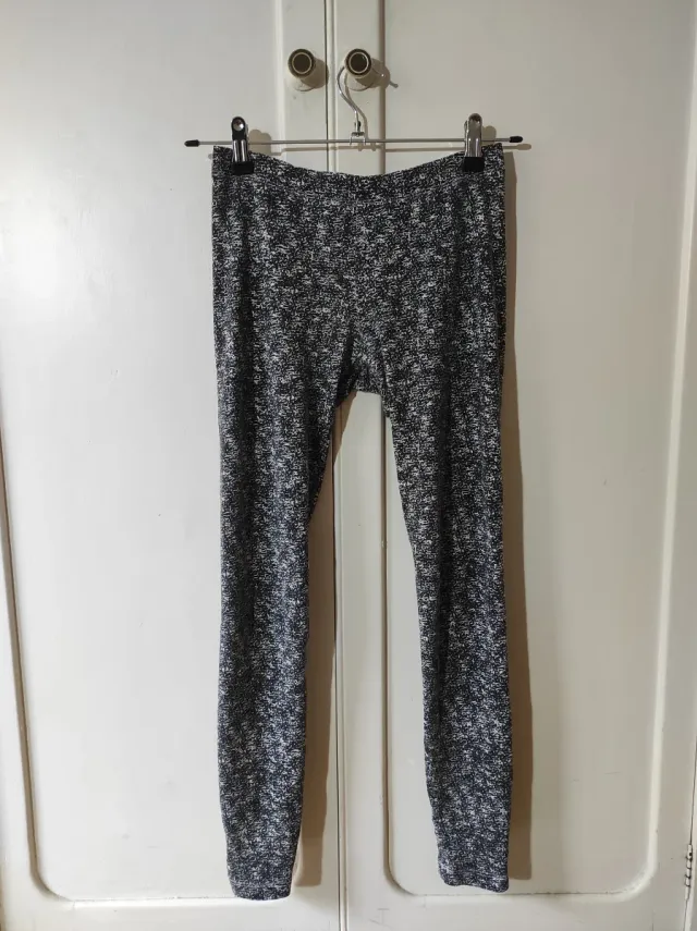 Leggins estampado texturizado blanco negro / gris