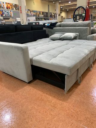 Sofá Cama Gris con Arcón Kris