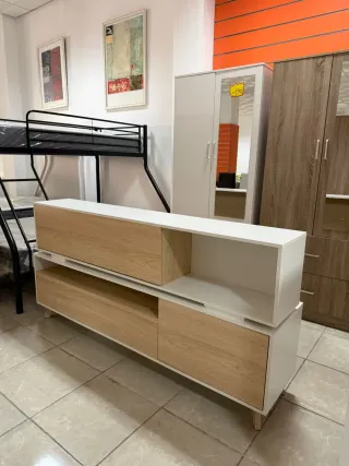 Mueble Salón Blanco y Madera Nuevo
