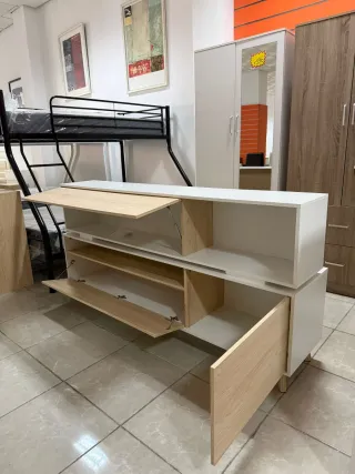 Mueble Salón Blanco y Madera Nuevo