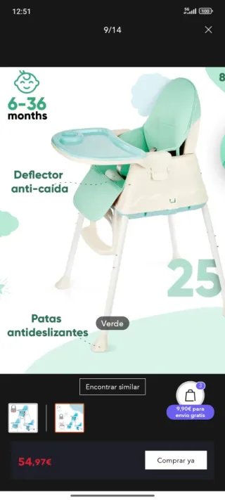 Silla comedor bebé o trona