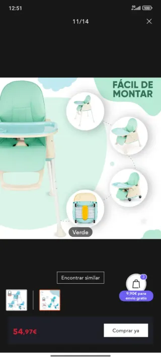 Silla comedor bebé o trona