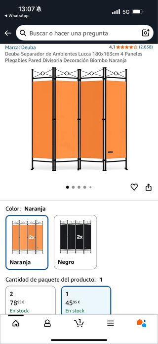 Biombo separador ambientes CASARIA 180x163