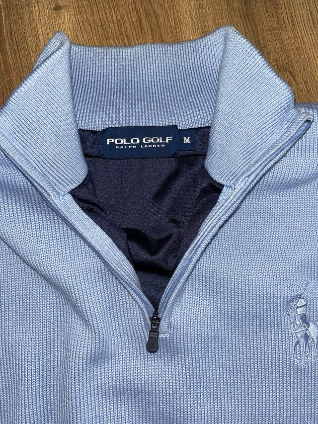 Jersey Polo Ralph Lauren Azul Media Cremallera