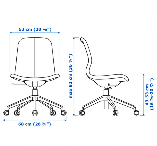 Silla de escritorio Ikea LÅNGFJÄLL gris