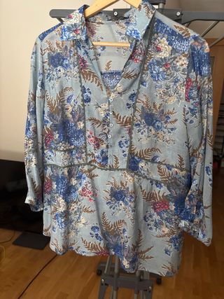 Blusa NYMHATA ALBA Talla 50 Floral Azul