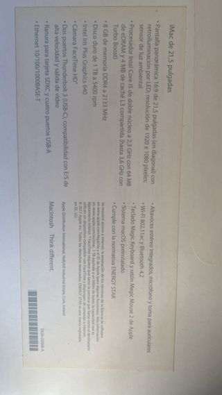 Ordenador iMac Apple 21,5’