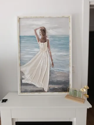 Cuadro Lienzo Mujer Playa