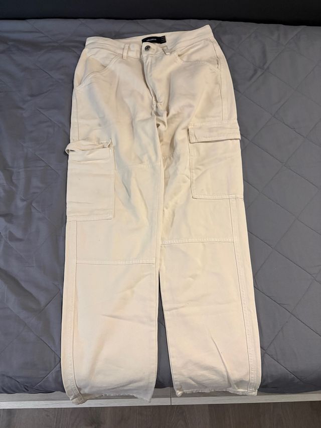 Vaqueros anchos beige