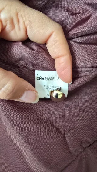 Chaqueta acolchada en beises y marrón