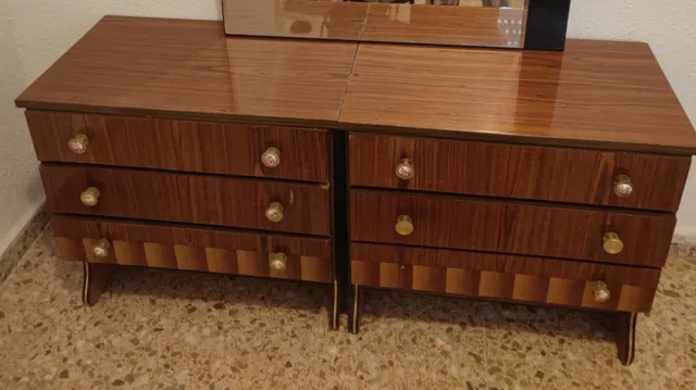 Mesitas de noche madera y cristal