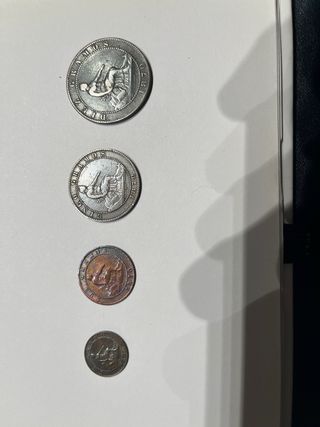 Serie completa monedas cobre República España 1870