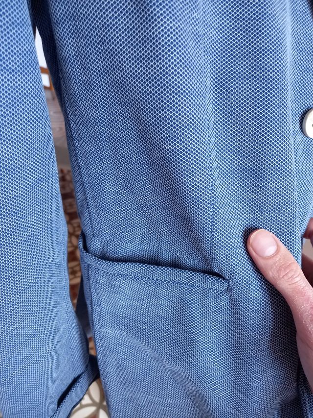 Americana Zara azul claro hombre talla 50 EUR