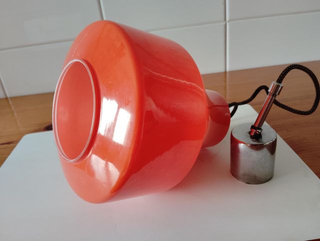 Lámpara techo vintage vidrio naranja opalino