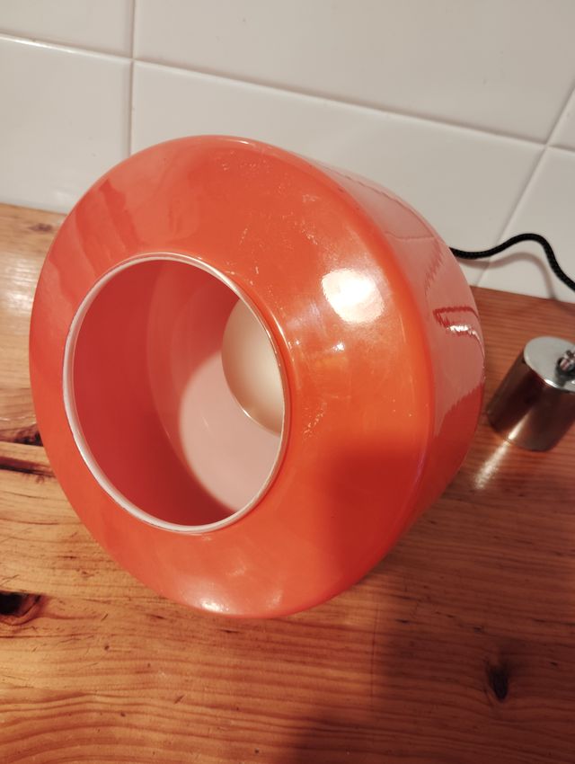 Lámpara techo vintage vidrio naranja opalino