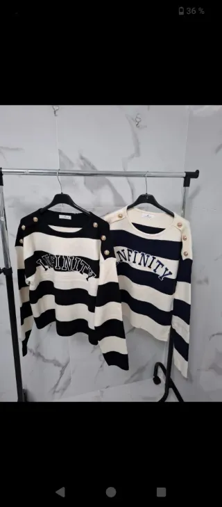 Jersey marinero rayas blanco y negro