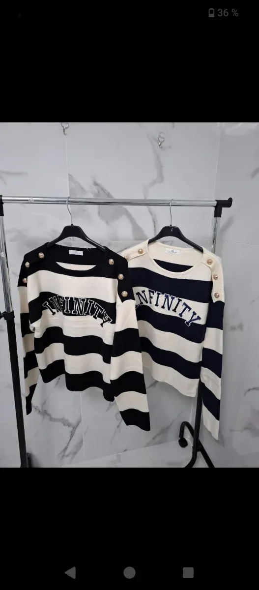 Jersey marinero rayas blanco y negro