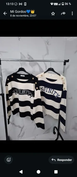 Jersey marinero rayas blanco y negro