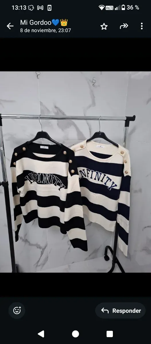 Jersey marinero rayas blanco y negro