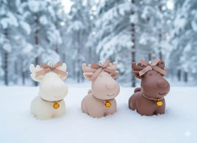 Velas Navideñas Artesanales Reno