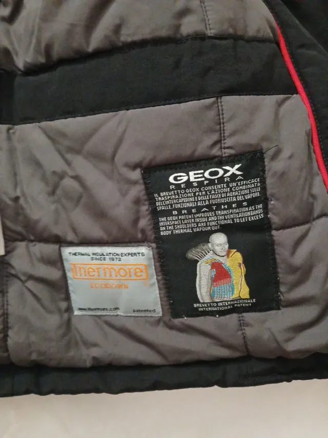 Chaleco Geox Negro con Cuello Peludo