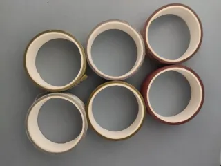 6 Rotoli Washi Tape Glitter Oro Argento Rosso