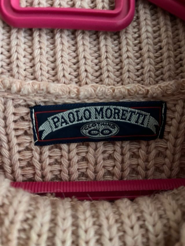 Jersey de Punto Mujer Cuello Vuelto Rosa