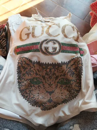 Body Gucci Blanco con Pedrería