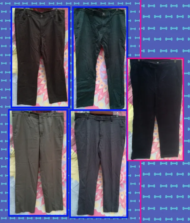 5 PANTALONES DE HOMBRE VARIEDAD ESTILOS:1X2,5 €