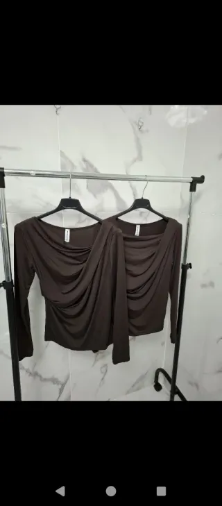 Camisetas mujer manga larga marrones