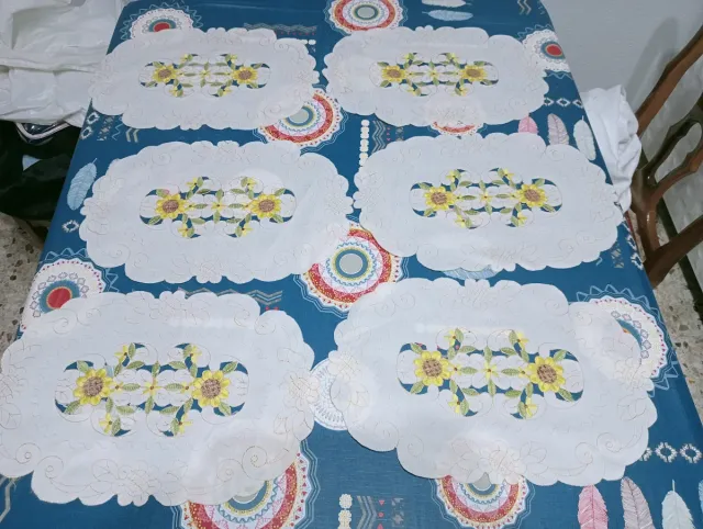 15 manteles individuales tela flor girasol y rosas