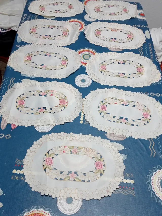 15 manteles individuales tela flor girasol y rosas