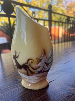 Candela Rigatti Decorata Natale Made in Italy