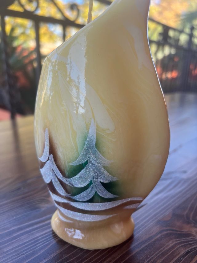 Candela Rigatti Decorata Natale Made in Italy