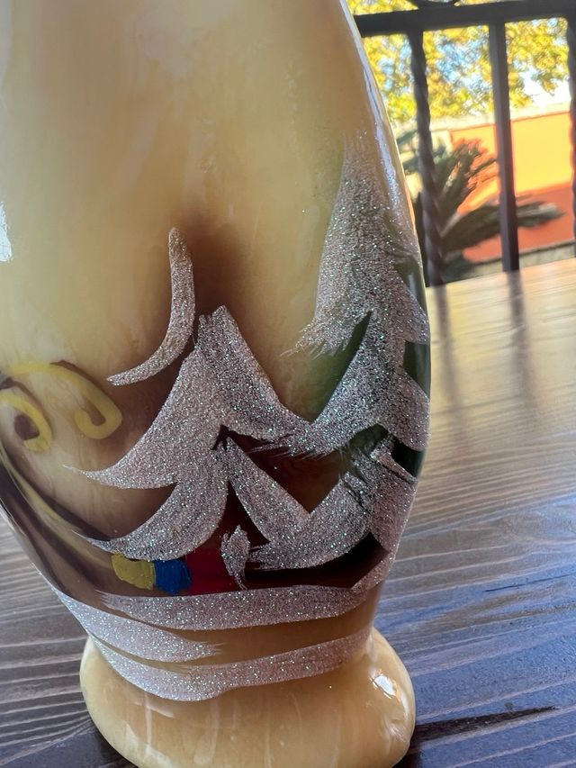 Candela Rigatti Decorata Natale Made in Italy