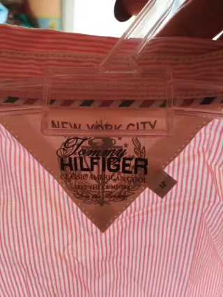 Camisa Tommy Hilfiger Rayas Rosa y Blanca