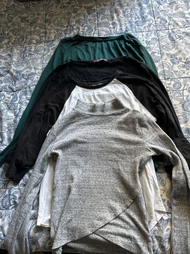 4 Camisetas Manga Larga