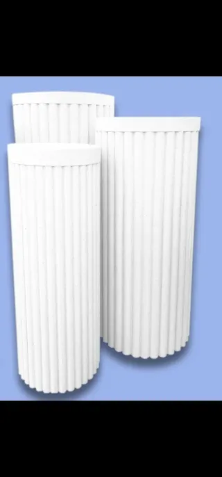 Cilindri polistirolo impilabili bianchi