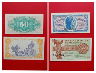 SC 50 Céntimos y 1 peseta 1937 República