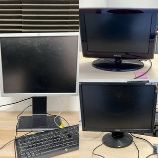 conjunto de 3 monitores de oficina despacho