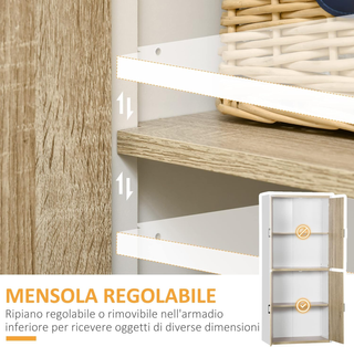 Mobile Dispensa per Cucina con 4 Ripiani Regolabil