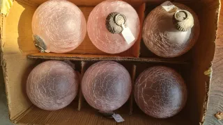 Palle Natale Vetro Rosa Sia