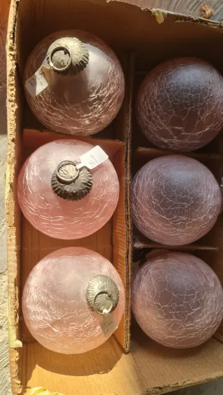 Palle Natale Vetro Rosa Sia