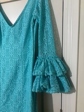 Traje Flamenca Verde Agua