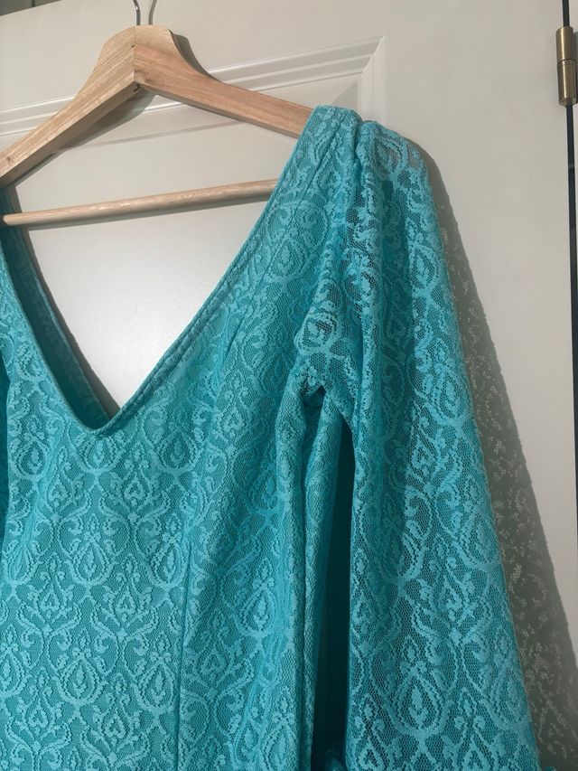 Traje Flamenca Verde Agua