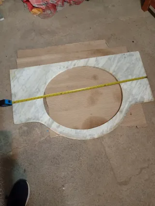 Encimera Mármol Baño Lavabo Gris Blanco